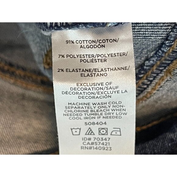 LOFT Women Classic Preppy Embroidered Slim Skinny Ankle Crop Dark Wash Jean 2 - Picture 11 of 11